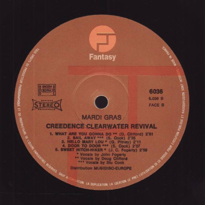 Creedence Clearwater Revival Mardi Gras [lp label b Fr]